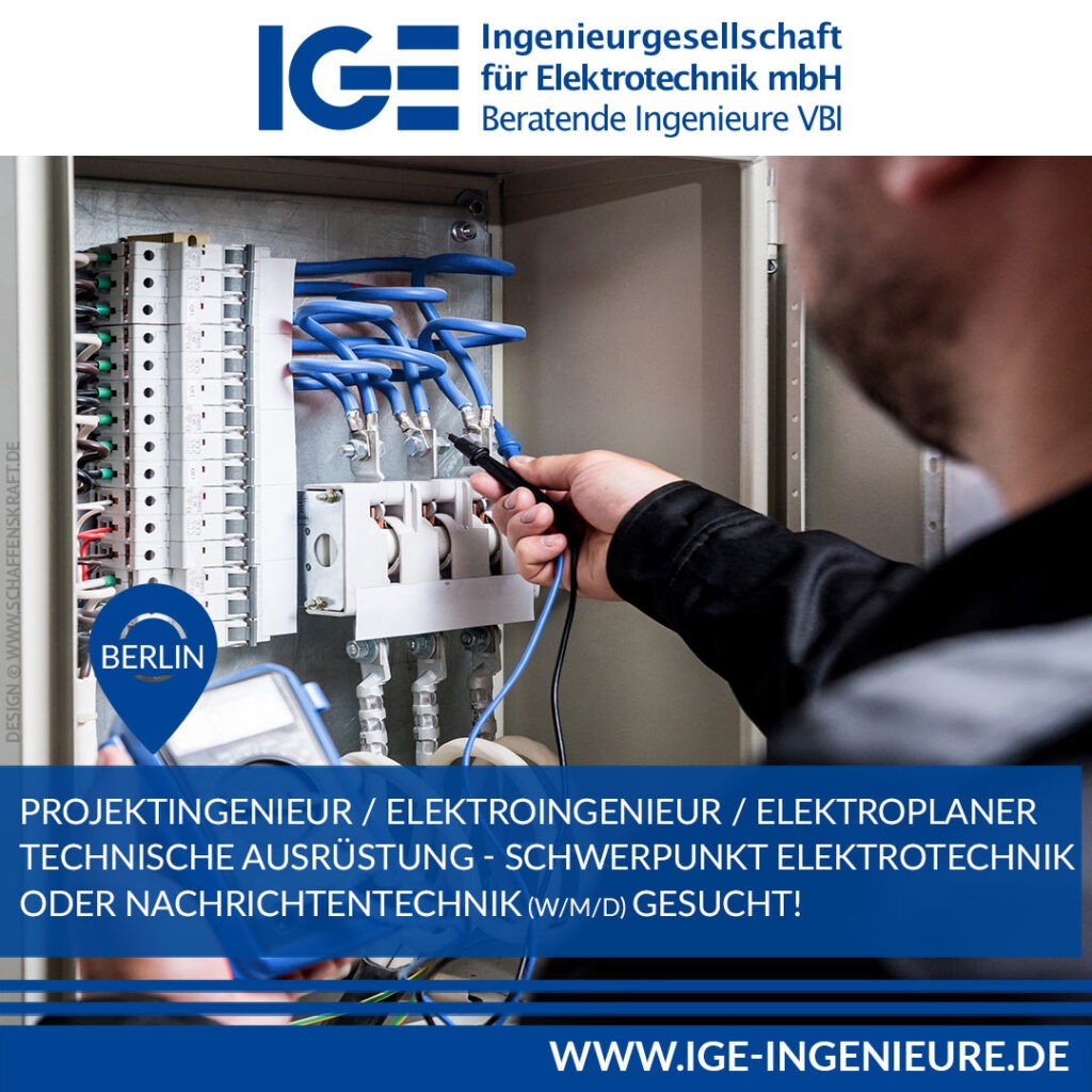 Projektingenieur / Elektroingenieur / Elektroplaner Technische Ausrüstung – Schwerpunkt Elektrotechnik oder Nachrichtentechnik in Berlin (w/m/d)